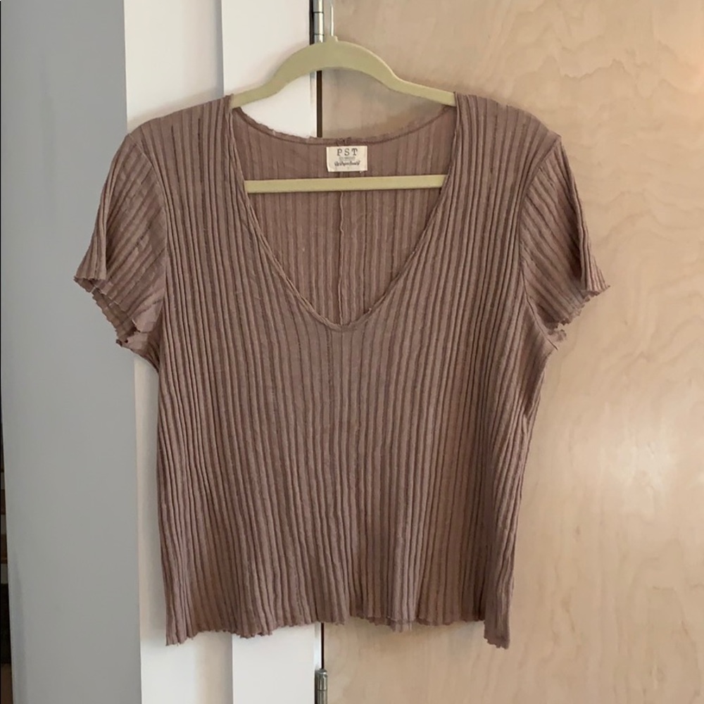 Distressed v neck